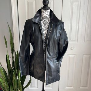 Wilson vintage leather, black leather, Thinsulate lined coat size large